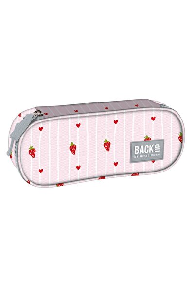 Derform Penar oval BackUp8, 23x9x5cm, model roz cu capsuni, PB8A08