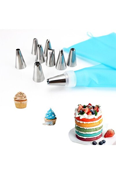STARSTAR 8-piece cake decorating tool set, including flower-shaped piping tip...