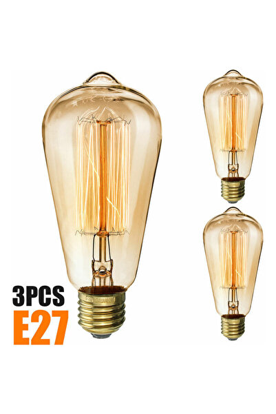 STARSTAR Vintage Edison Light Bulbs 40W E27 Screw Filament Bulb ST64 Antique ...