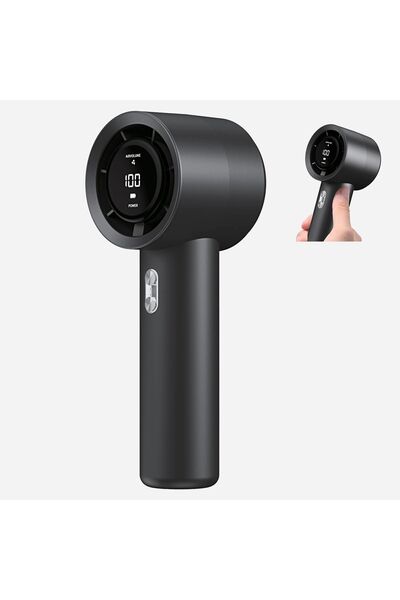 Zâna Casei Ventilator portabil gri antracit cu afișaj LED USB 17cm
