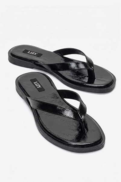 Lizy Shoes Women's Black Minimal Flip-Flops Summer Casual Lightweight Premium...
