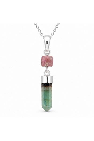 craftmystic Colier Argint 925 cu Rubin si Turmalina Naturala - Iubire si Aute...
