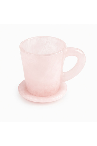 craftmystic Pocalul Iubirii - Cana din Cuart Roz si Suport din Cristal