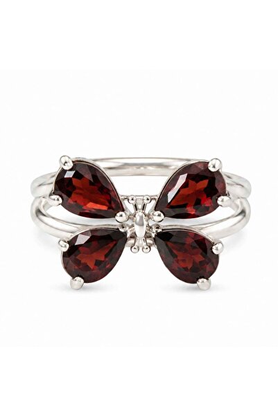 craftmystic Ρυθμιζόμενο Δαχτυλίδι Ασημένιο 925 με Φυσικό Γρανίτη Πεταλούδα - ...