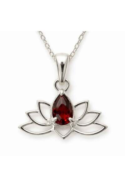 craftmystic 925 silver necklace with lotus garnet - Energy and inner revival