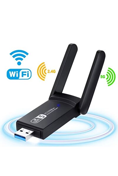 MACVI Adaptor Wireless USB 3.0 Dual Band 1200 Mbps cu Antene Externe — Conexi...