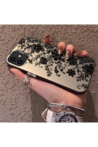CHICASELUX حافظة أنيقة متوافقة مع هاتف iPhone 12/12 Pro بنمط زهرة الدانتيل ال...