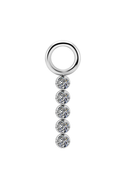 Crazy Needles Amuletă din titan - ZIRCON PREMIUM - argintiu - M - D-060