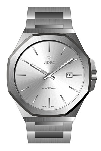Adec Ag24119-1 Steel Case Cord Case Calendar Japanese 3 Atm Water Resistant M...