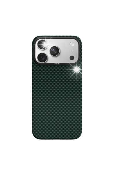 YAXO Husă ultra subțire din fibră de aramidă MagSafe iPhone 17 Pro Verde Tropic