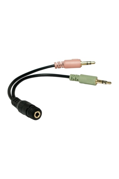 LogiLink Adaptor audio CA0020 Jack 3.5 mm 4 pini la 2 x 3 pini negru