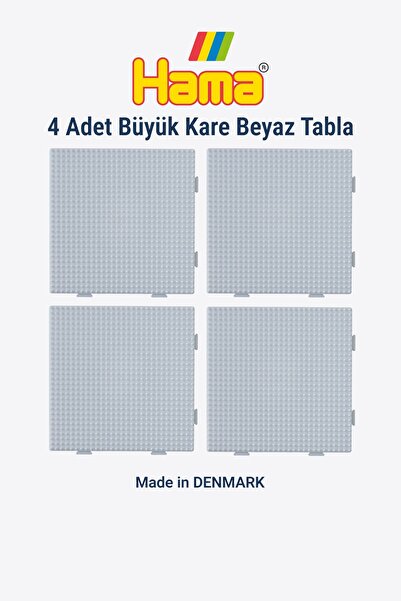 Hama Midi Boncuk Tablası - 4 Adet Büyük Kare Beyaz Tabla