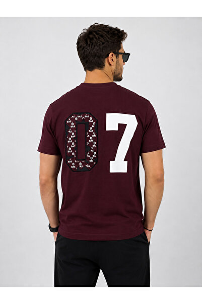 BAS Erkek Oversize Bisiklet Yaka Baskılı T-Shirt