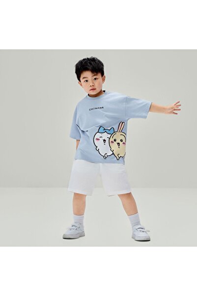 Giordano Kids' Chiikawa Subdued Blue Crew Neck Graphic Tee