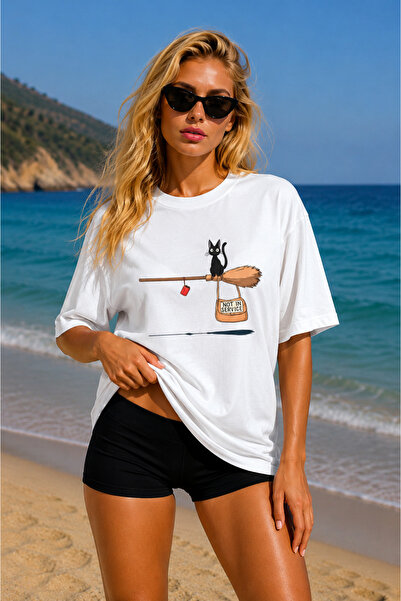 FECCY Premium Not In Service Τυπωμένο Oversize Γυναικείο T-Shirt Ανδρικό T-Sh...