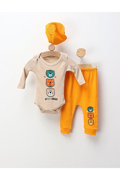 MiniKids Costumas 3 piese My Best Friends, crem-galben