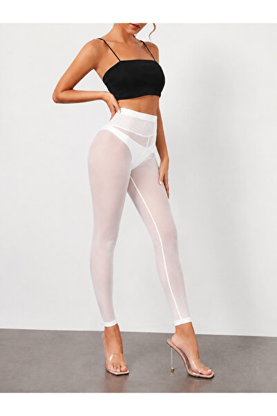 MAROVOAY High-Waisted Lycra Transparent Tulle Tights