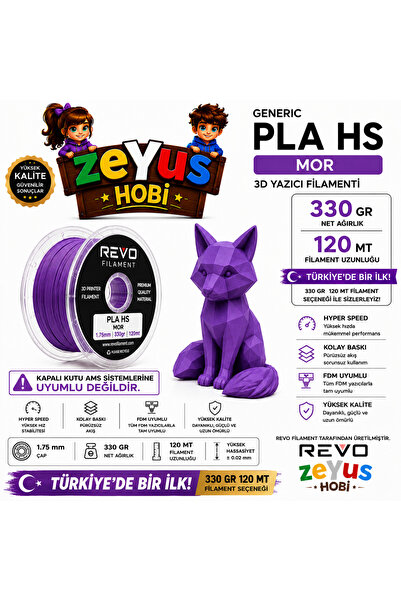 ZEYUS HOBİ GENERIC PLA HS 330 GR – 120 MT – 1.75 MM MOR