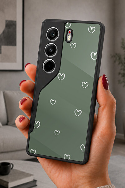 TECNO Camon 40 Uyumlu Haki Desenli Kamera Korumalı Darbelere Dayanıklı Kılıf