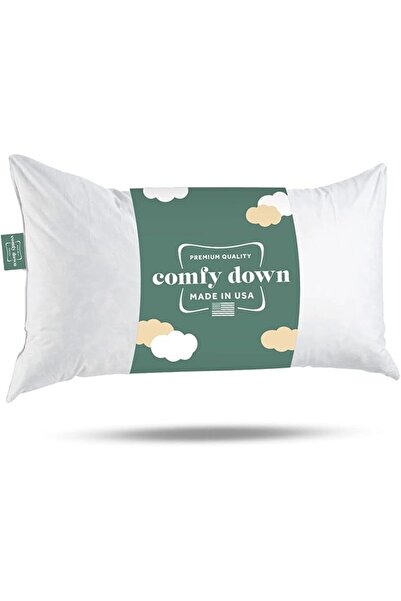 ComfyDown 95% ريش و5% زغب، وسادة زخرفية مستطيلة مقاس 14 × 26، حشوة وسادة - صن...