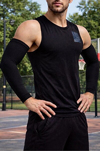Mortimer Fără imprimeu, unisex, negru, sport, Tactel, baschet, volei, manșon ...