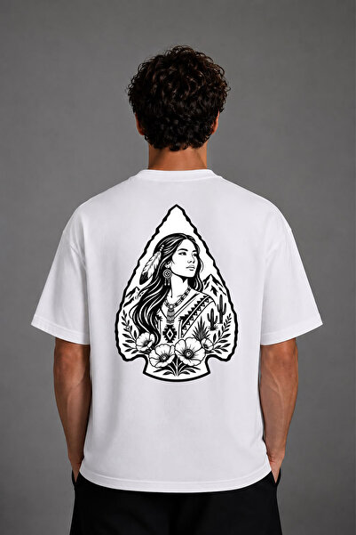 VSRN Beautiful Women's Design Back Printed White Oversize T-Shirt