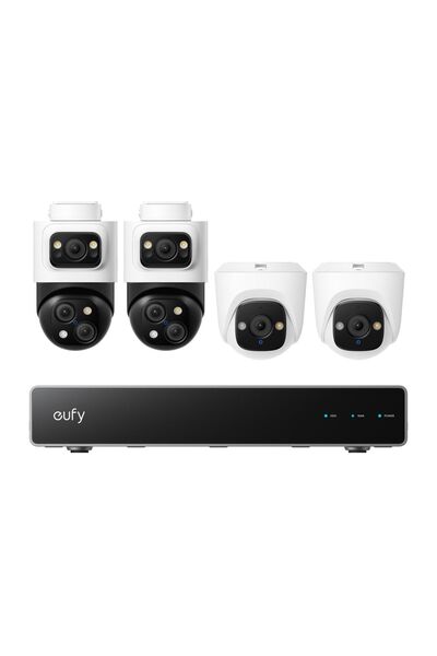 eufy NVR S4 4-Camera PoE Video Surveillance Kit with AI, Dual View, 4K Night ...