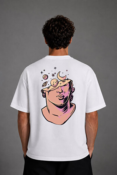 VSRN Μπλουζάκι με σχέδιο "Considerate Man Design" στην πλάτη, λευκό, oversized