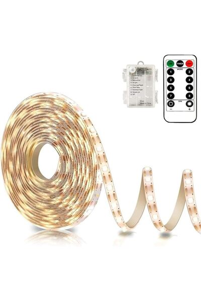 echosari Battery Powered Led Strip Lights with Remote Warm White, 8 Modes, Di...