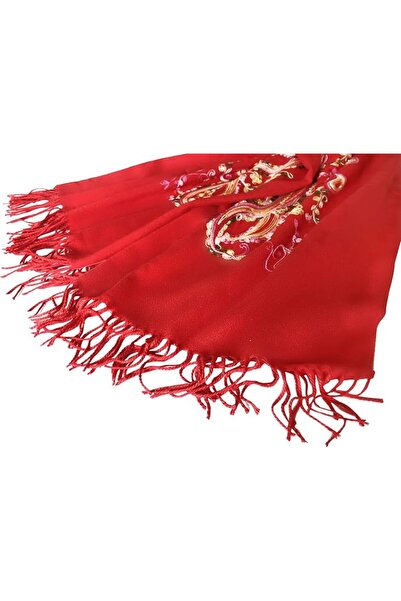 Urban CoCo Women's Embroidered Oversize Tassel Shawl Scarf