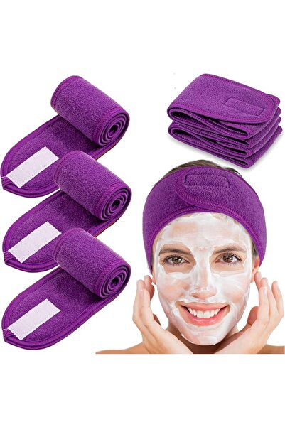 Whaline Spa Facial Headband 4 Packs Head Wrap Terry Cloth Headband Adjustable...
