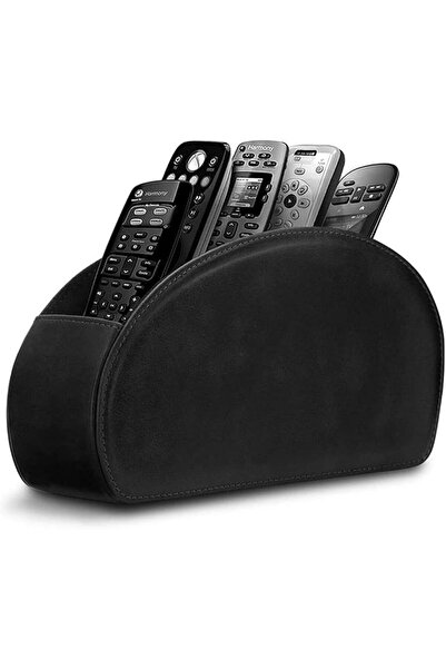 GENERAL Leather Remote Control Holder with 5 Compartments TV Remote Caddy Sto...