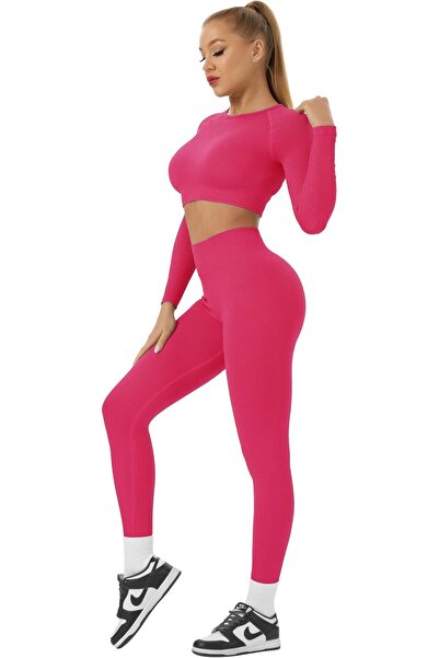GENERAL Buttergene Women 1 Athleisure | Long Sleeve Crop Top, High Waist Legg...