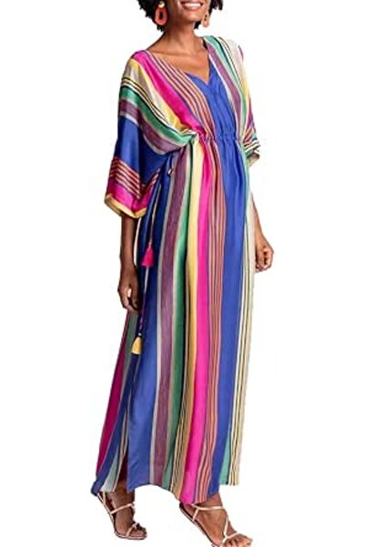 GENERAL Women's Cotton Kaftan Loungewear Boho Homewear Oversized Kimono Maxi ...