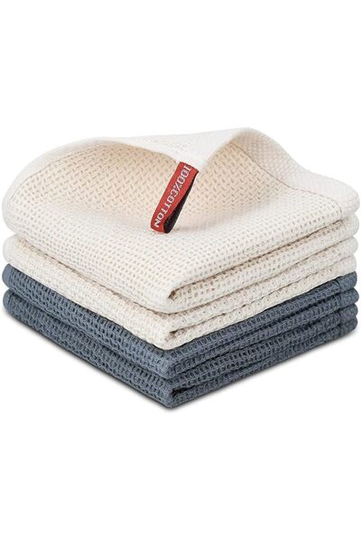 Nialnant 6 Pack Kitchen Towels and Dishcloths Sets,100% Cotton Soft Absorbent...