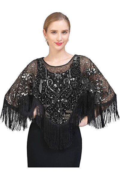 Dragon Ball Z x DCMJ Z&X Women's 1920s Beaded Sequin Shawl Wrap Fringed Eveni...