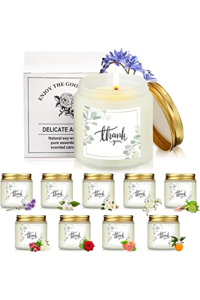 Coume 10 Pcs Thank You Candles Valentines Soy Wax Scented Glass Jar Candles 3...