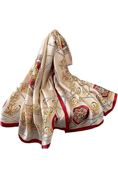 GENERAL Fashion Scarves 100% Satin Silk Scarf Long Lightweight Sunscreen Shaw...