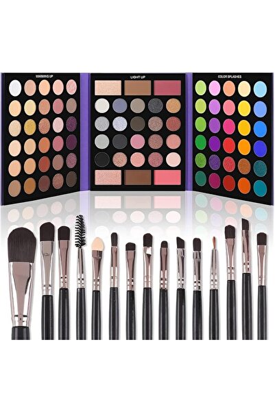 Ucanbe Eyeshadow Palette with 15Pcs Brushes Makeup Set, Pigmented 86 Colors M...