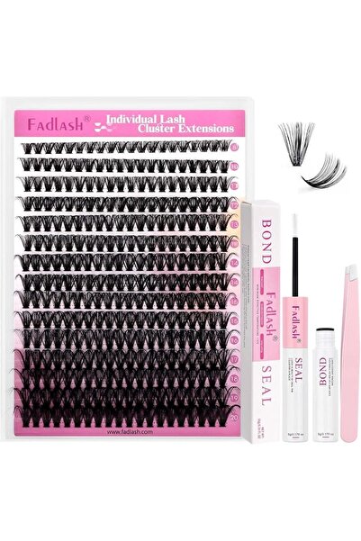 FADLASH طقم تمديد الرموش DIY، 240 قطعة من مجموعات الرموش مع لاصق ومثبت للرموش...