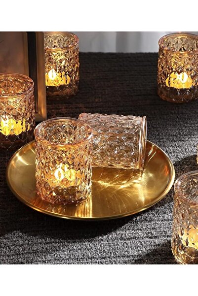 GENERAL 36pcs Votive Candle Holders, Diamond Pattern Clear Glass Candle Holde...