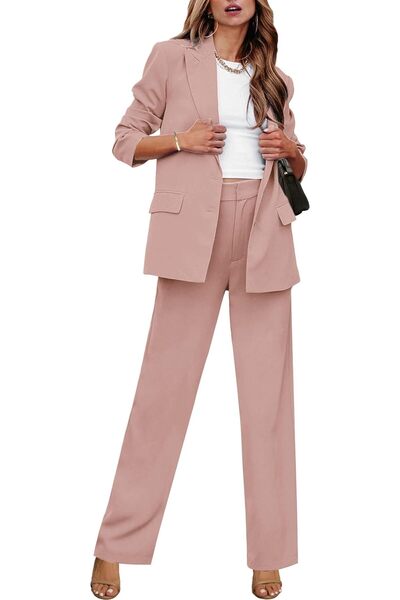 luvamia 2 Piece Outfits for Women Dressy Long Blazer Jackets High Waisted Wid...