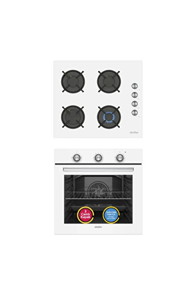 Simfer Beyaz 2'li Ankastre Set (8206 Fırın +3048 Ocak)