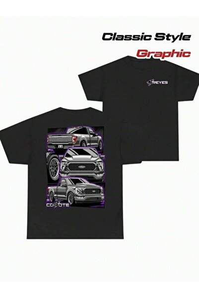 4Car Classic Car Design Graphic Tee Men, Made From 100% . Stylish Black Shirt...
