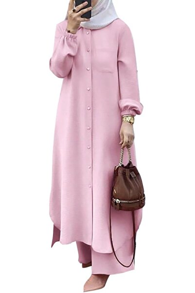 GENERAL ODIZLI Women's Muslim 2 Pieces Sets Long Sleeve Button Down Shirt and...