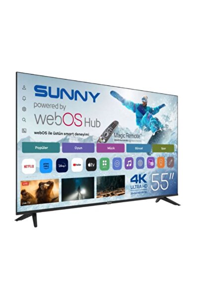 Sunny SN55QUPRL-W02M 4K Ultra HD 55" 140 Ekran Uydu Alıcılı webOS Smart QLED TV