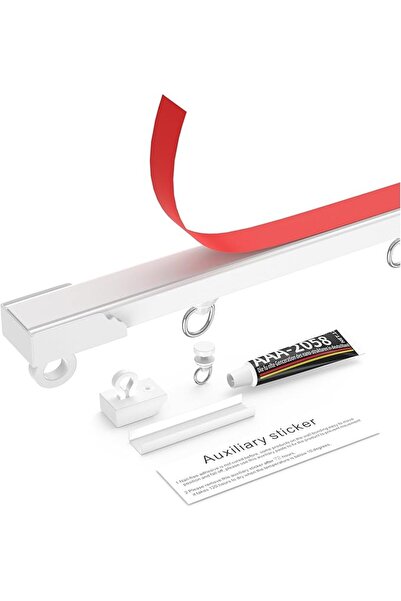 GENERAL Self Adhesive Track,Easy Hang Rods no Drill-(2x16 inch) Room Divider ...