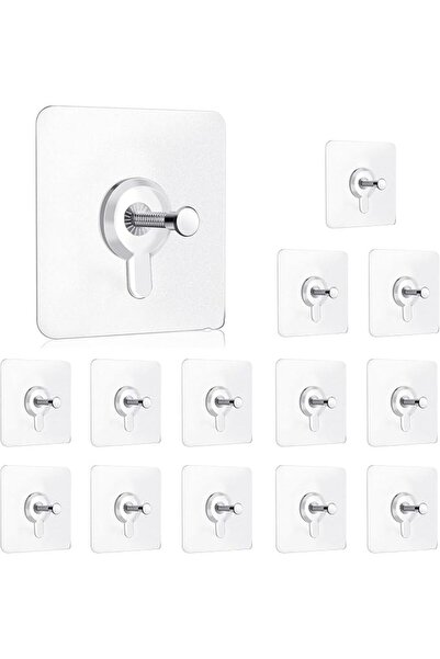 ALMEKAQUZ 14Pcs Mounted Screw Wall Hook No Punching, Wall Mount Without Nails...