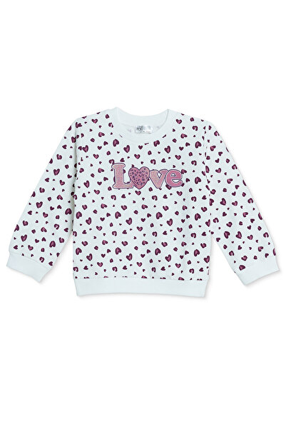 ebebek Hello Baby HelloBaby Kız Bebek Sweatshirt Kalp Baskılı Bisiklet Yaka L...