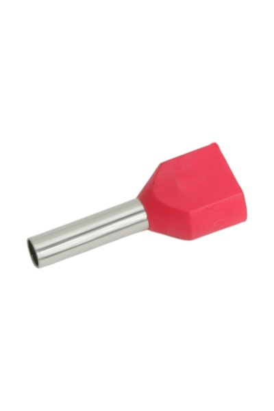Alista Home Double Ferrule for Wire End, 2×1.0 mm², Red Insulation